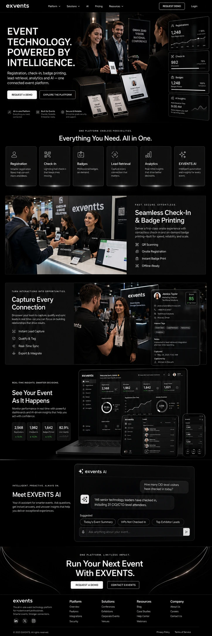 EXVENTS platform across desktop and mobile
